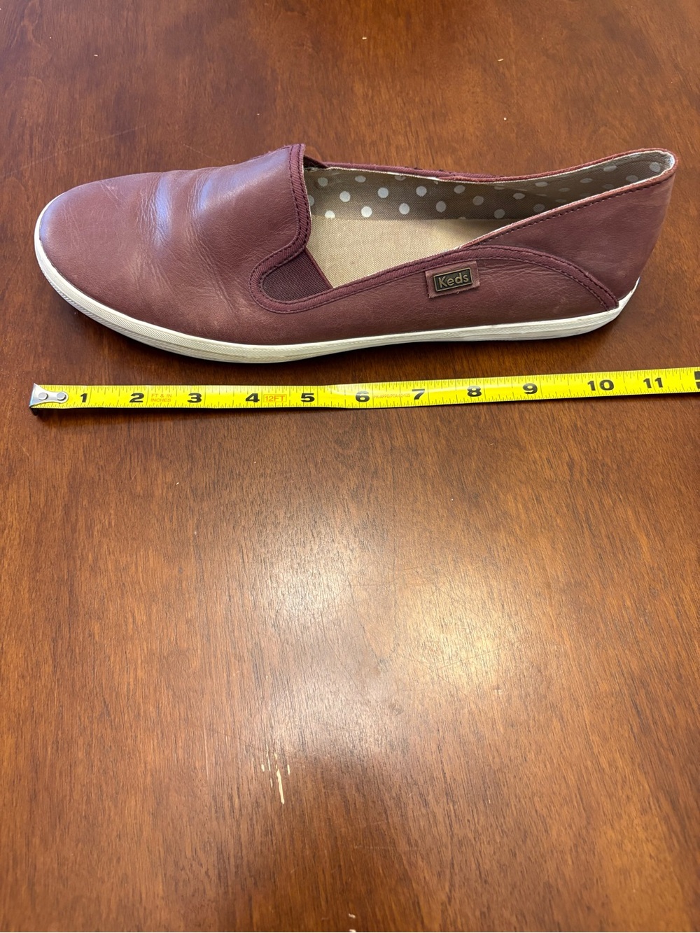 Keds Maroon Crashback Leather Casual Slip-Ons 10 - Picture 7 of 7